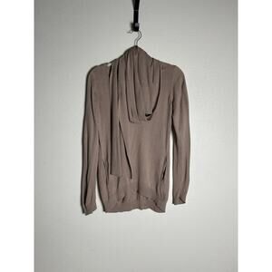 Liviana Conti Beige Silk Cashmere Drapey Long Sleeve Blouse Size EU 40/ US 10
